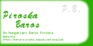 piroska baros business card